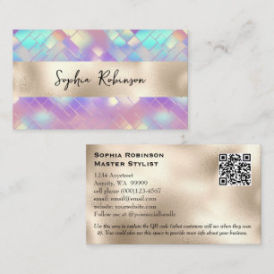 Elegant Holographic and Pearl Foil Business Card