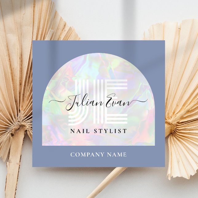 Elegant Holographic Arch Square Business Card (Creator Uploaded)