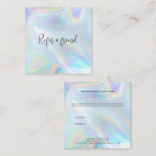 Elegant Holographic Business Script Referral Card