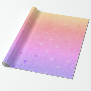 Elegant holographic Christmas star pattern Wrapping Paper