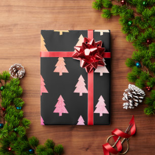 Elegant holographic Christmas tree pattern Wrapping Paper