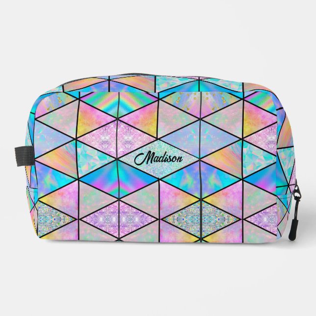 Elegant holographic colourful dopp kit (Front)
