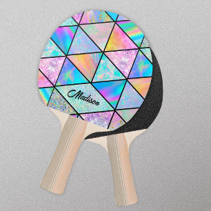 Elegant holographic colourful ping pong paddle