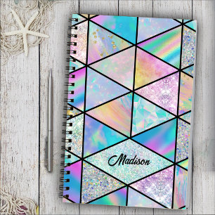 Elegant holographic colourful sketchbook  notebook