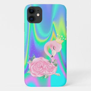 Elegant Holographic Cute Baby Flamingo iPhone 11 Case