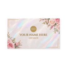 Elegant Holographic Floral Beauty Salon