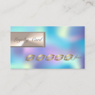 Elegant Holographic,Glitter Lips Loyalty Card