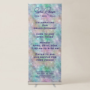 Elegant Holographic Glitter Retractable Banner