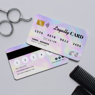 Elegant Holographic Hairdresser Credit Card