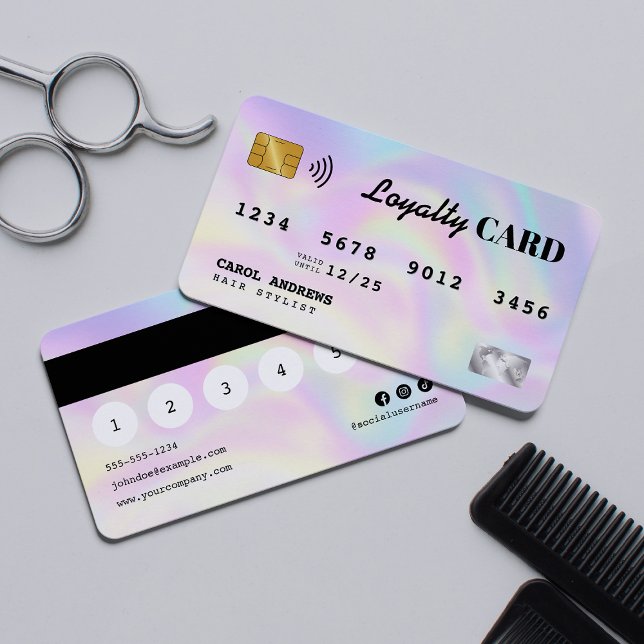 Elegant Holographic Hairdresser Credit Card (Creator Uploaded)