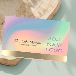 Elegant Holographic Ombre Add Your Logo Business Card
