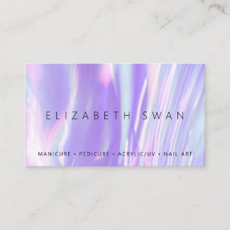 Elegant Holographic Purple Pastel Business Card