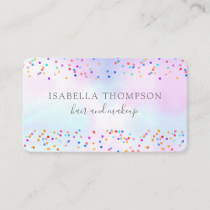 Elegant Holographic Rainbow Sparkles Business Card