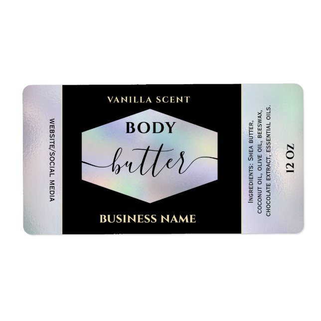 elegant holographic script body butter (Front)