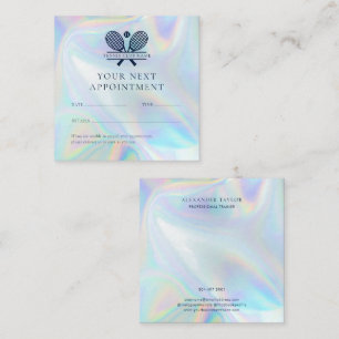 Elegant Holographic Tennis Coach Custom Appointment Card