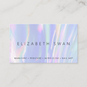 Elegant Holographic Violet Pastel Business Card