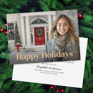 Elegant Home Realtor Photo Holiday Card