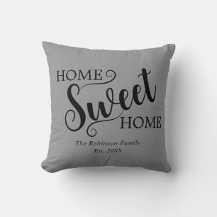 Elegant Home Sweet Home Housewarming Grey Cushion