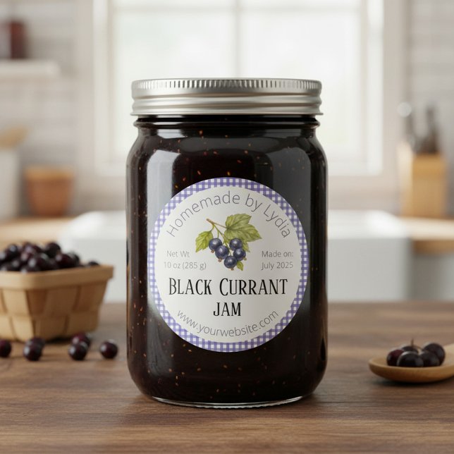 Elegant Homemade Black Currant Jar  Classic Round Sticker (Creator Uploaded)