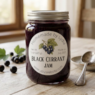 Elegant Homemade Black Currant Jar Classic Round Sticker