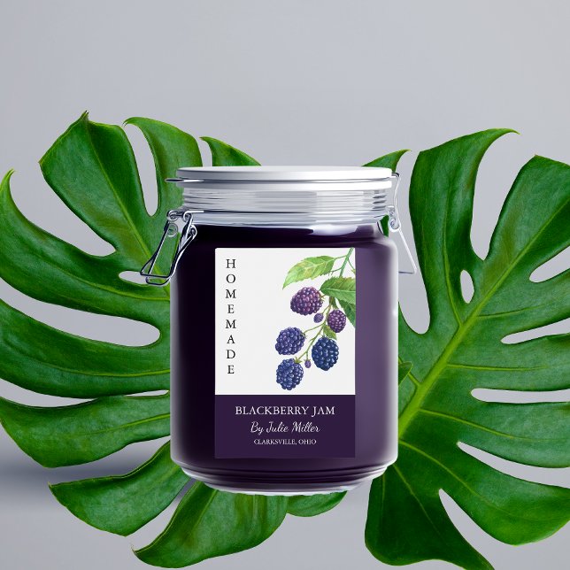 Elegant Homemade Blackberry Jam Label (Creator Uploaded)