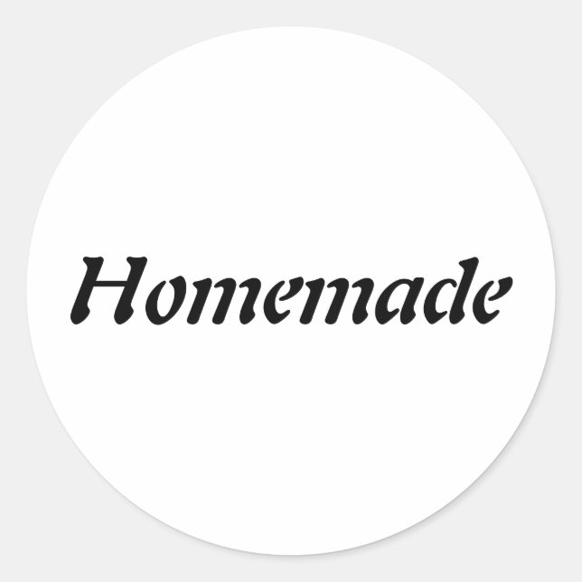 Elegant Homemade Minimalist  Classic Round Sticker (Front)