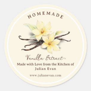 Elegant Homemade Vanilla Extract Label Sticker