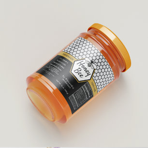 Elegant Honey Bee Apiary Honeycomb Nutrition Facts Liquor Bottle Label