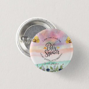 Elegant Honey Bee Baby Shower Party Decor Balloon 3 Cm Round Badge
