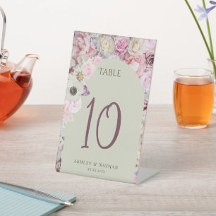 Elegant Honey Yellow Floral Arch wedding Table Pedestal Sign