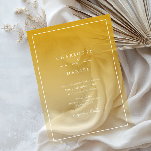 Elegant Honey Yellow Gradient Acrylic Wedding Invitations