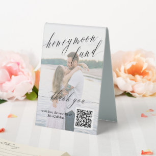 Elegant Honeymoon Fund QR Code Photo Wedding