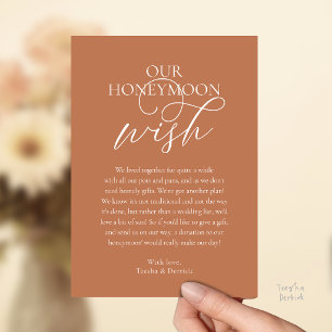 Elegant Honeymoon Wish Cash Fund Enclosure Card