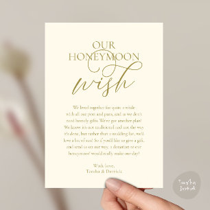 Elegant Honeymoon Wish Cash Fund Enclosure Card