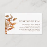 Elegant Honeymoon Wish Enclosure Card<br><div class="desc">Elegant Honeymoon Wish Enclosure Card. This elegant and rustic wedding enclosure card features hand-painted watercolor burnt orange and terracotta leaves,  cream and beige dahlias,  and beautiful rust-coloured roses perfect for a fall or autumn wedding!</div>