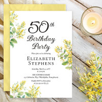 Elegant Honeysuckle 50th Birthday Yellow Floral