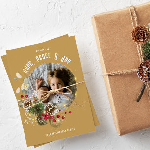 Elegant Hope Peace Joy Gold 1 Photo Holiday