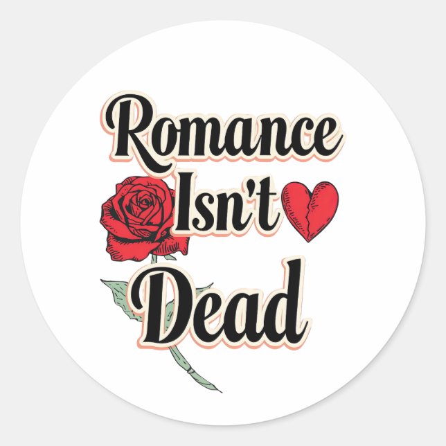 Elegant Hopeless Romantic Quote Classic Round Sticker (Front)