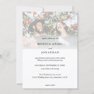 Elegant Horizontal Photo Wedding Invitation