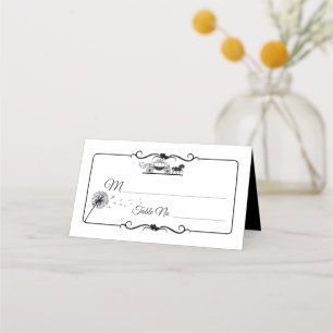 Elegant Horse and Buggy Wedding Place Card