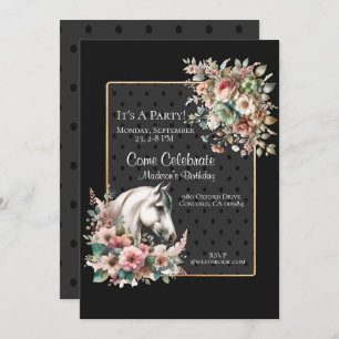 Elegant Horse Birthday  Invitation