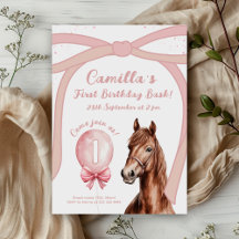 Elegant Horse Bow 1st Birthday