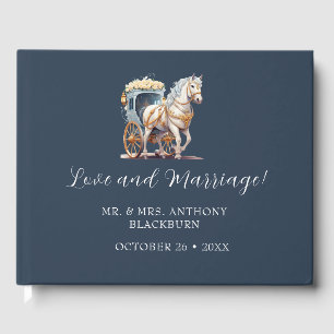 Elegant Horse Drawn Carriage Wedding Guest Book