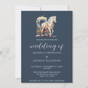 Elegant Horse Drawn Carriage Wedding Invitation