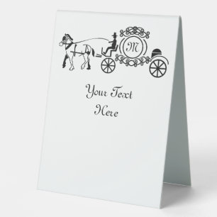 Elegant Horse Drawn Wedding Wagon Monogram