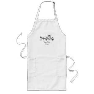 Elegant Horse Drawn Wedding Wagon Monogram Long Apron