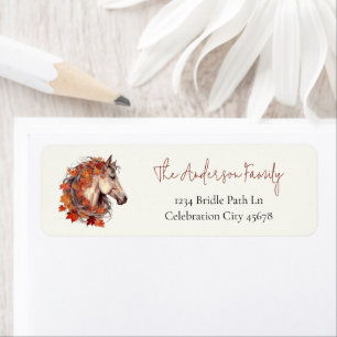 Elegant Horse Equestrian Fall Foliage Address