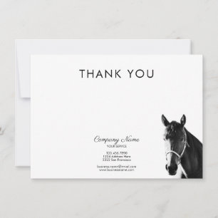 Elegant Horse Head BW Thank You Business Card