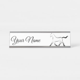 Elegant horse in black colour desk name plate