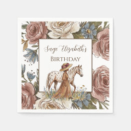 Elegant Horse Lover Birthday Napkin